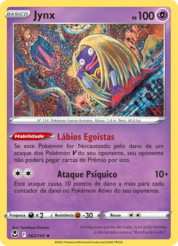 Jynx 062 — Tempestade Prateada (Portuguese Pokémon TCG card)