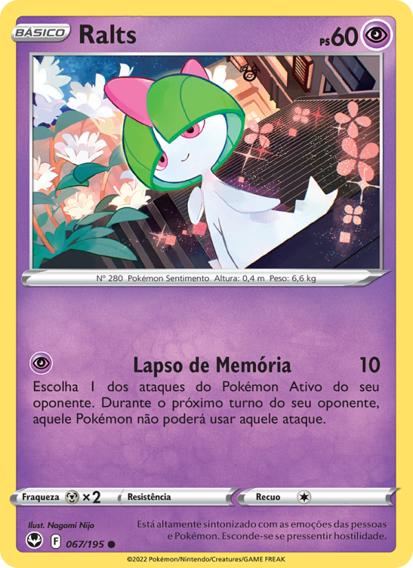 Ralts 067 — Tempestade Prateada (Portuguese Pokémon TCG card)