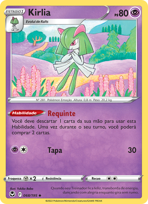 Kirlia 068 — Tempestade Prateada (Portuguese Pokémon TCG card)