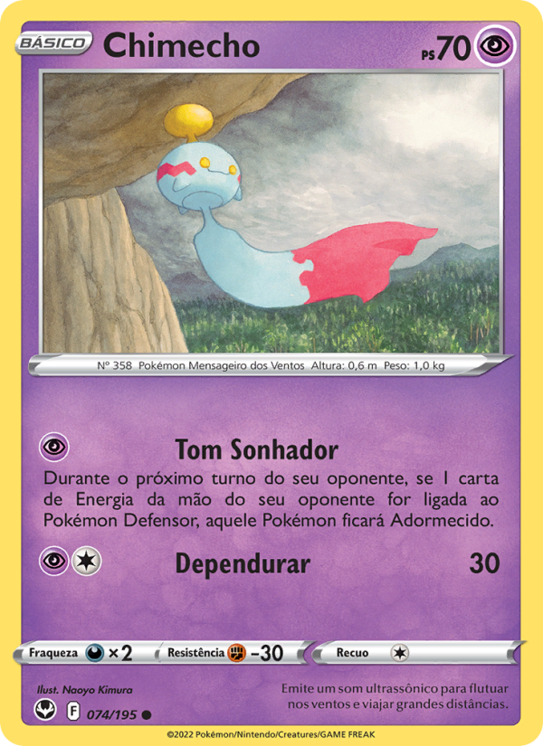 Chimecho 074 — Silver Tempest (Portuguese Pokémon TCG card)