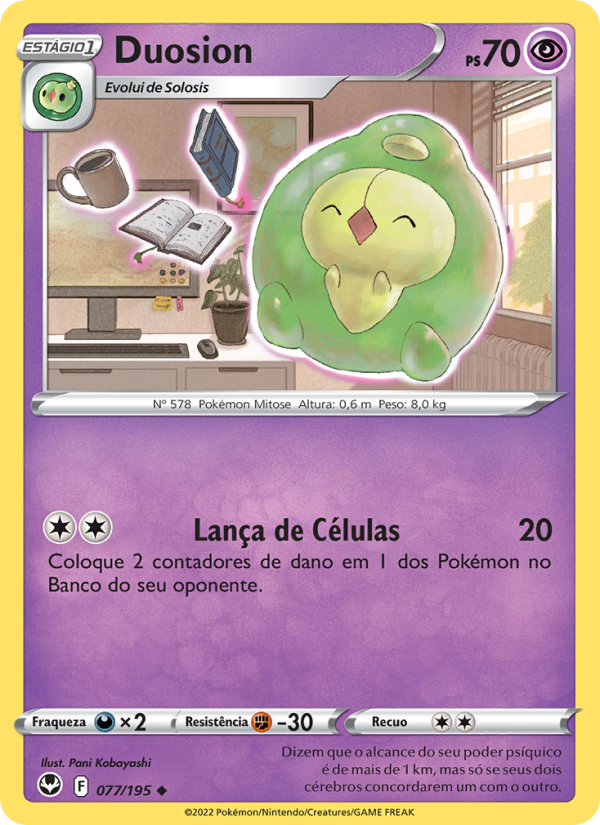 Duosion 077 — Tempestade Prateada (Portuguese Pokémon TCG card)