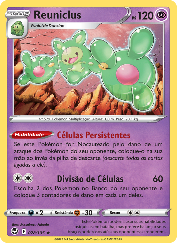 Reuniclus 078 — Tempestade Prateada (Portuguese Pokémon TCG card)