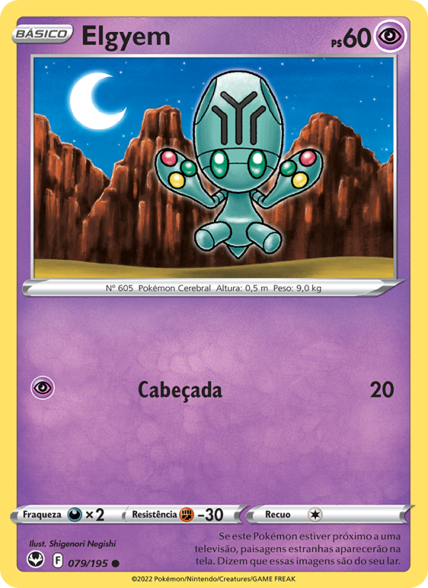 Elgyem 079 — Tempestade Prateada (Portuguese Pokémon TCG card)
