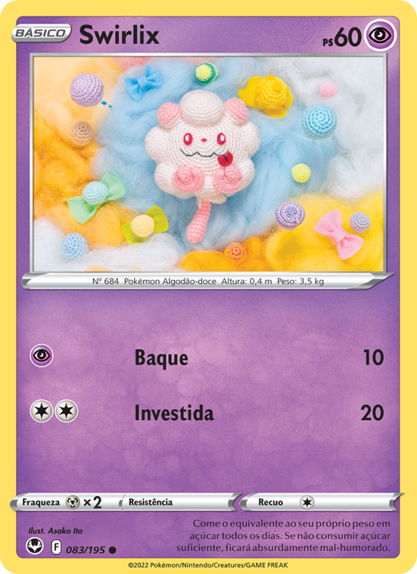 Swirlix 083 — Tempestade Prateada (Portuguese Pokémon TCG card)