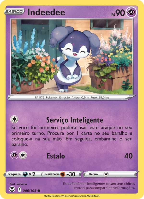 Indeedee 086 — Tempestade Prateada (Portuguese Pokémon TCG card)