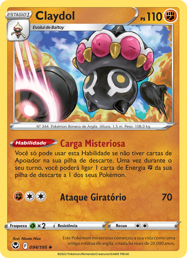 Claydol 094 — Tempestade Prateada (Portuguese Pokémon TCG card)