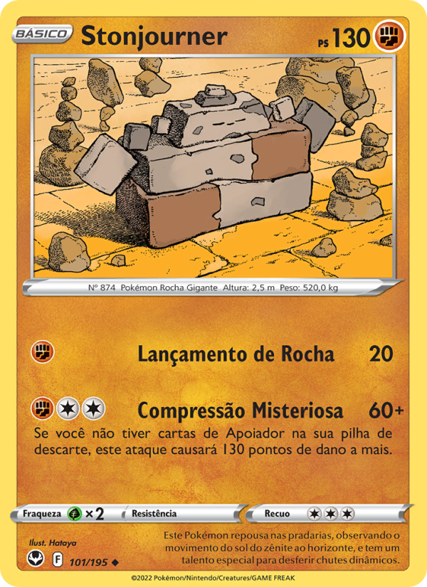 Stonjourner 101 — Tempestade Prateada (Portuguese Pokémon TCG card)