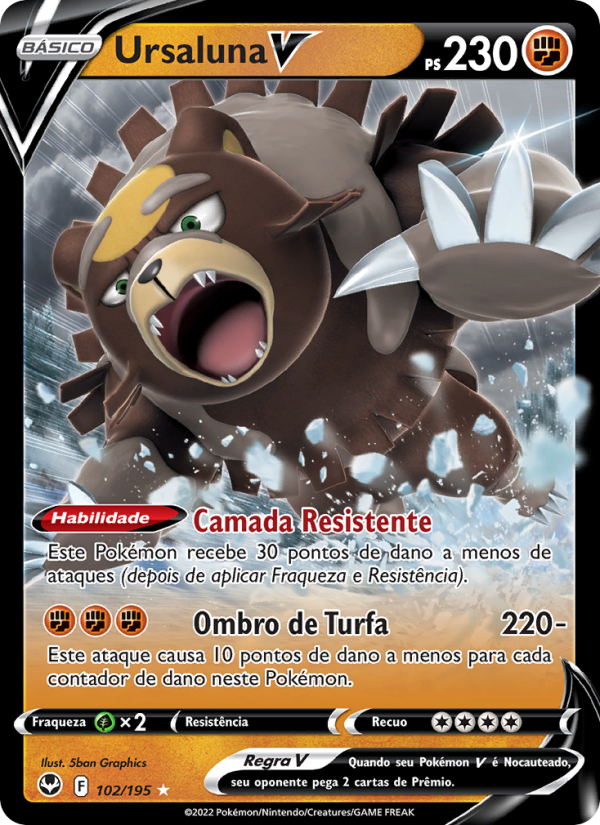 Ursaluna V 102 — Tempestade Prateada (Portuguese Pokémon TCG card)