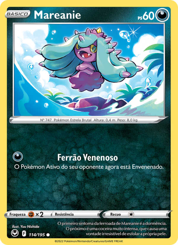 Mareanie 114 — Tempestade Prateada (Portuguese Pokémon TCG card)