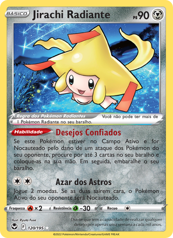 Jirachi Radiante 120 — Tempestade Prateada (Portuguese Pokémon TCG card)