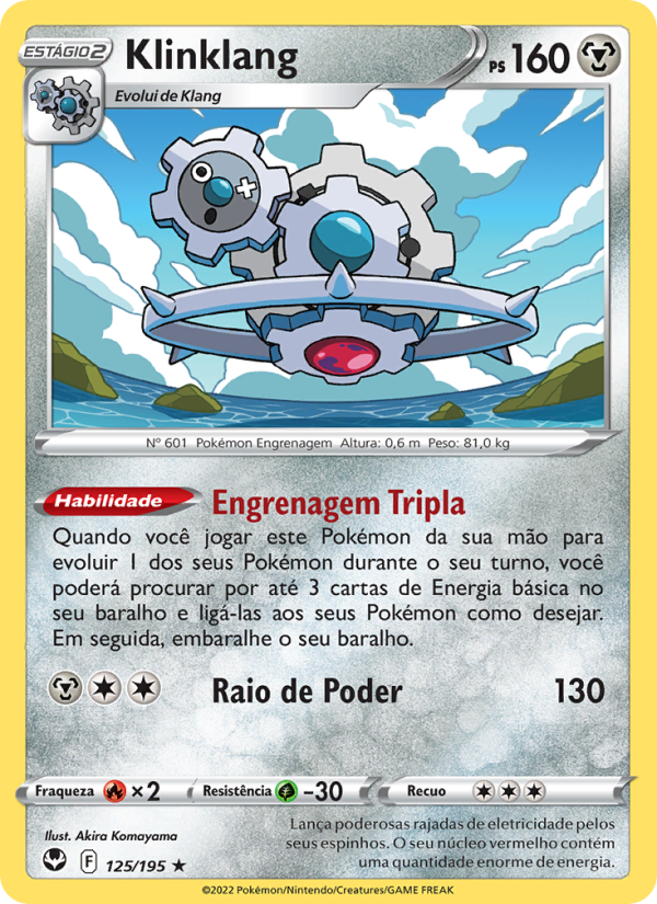 Klinklang 125 — Tempestade Prateada (Portuguese Pokémon TCG card)