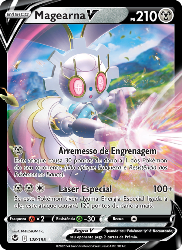 Magearna V 128 — Tempestade Prateada (Portuguese Pokémon TCG card)