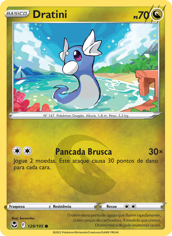 Dratini 129 — Tempestade Prateada (Portuguese Pokémon TCG card)
