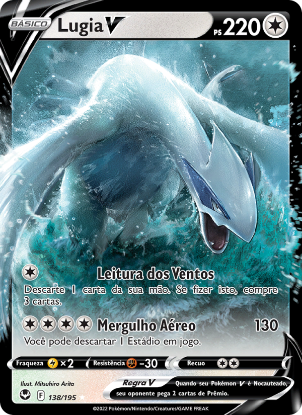 Lugia V 138 — Tempestade Prateada (Portuguese Pokémon TCG card)