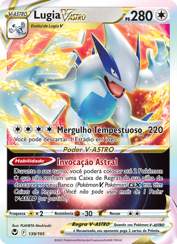 Lugia V-ASTRO 139 — Tempestade Prateada (Portuguese Pokémon TCG card)