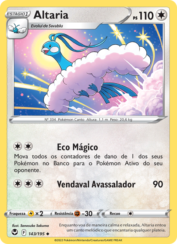 Altaria 143 — Tempestade Prateada (Portuguese Pokémon TCG card)