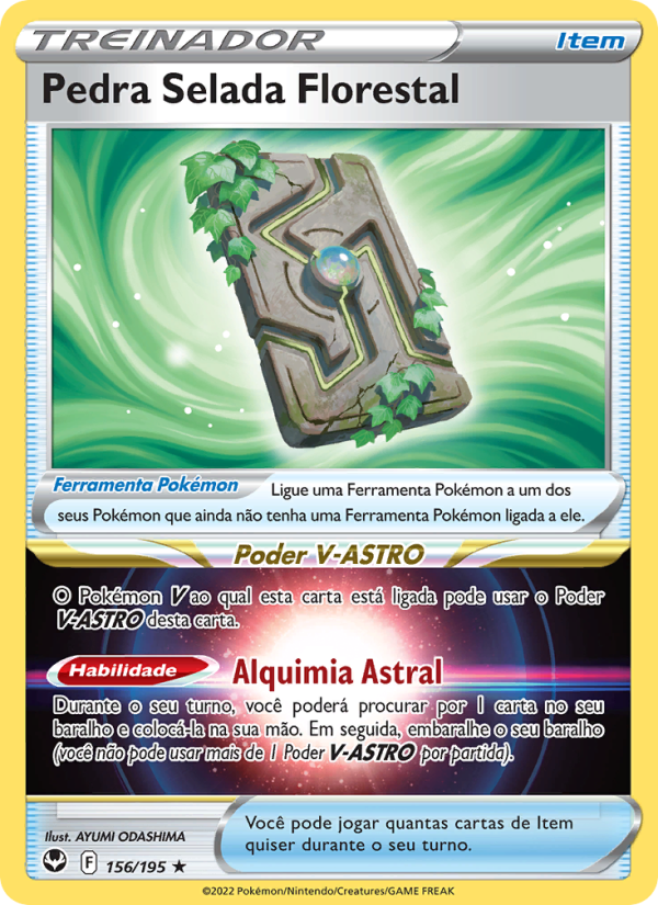 Pedra Selada Florestal 156 — Tempestade Prateada (Portuguese Pokémon TCG card)