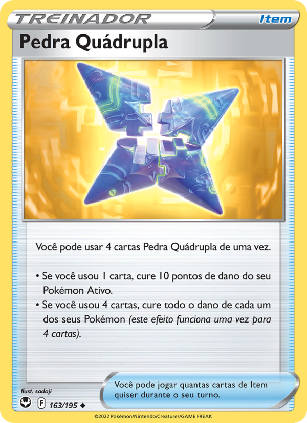 Pedra Quádrupla 163 — Tempestade Prateada (Portuguese Pokémon TCG card)