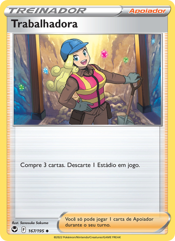 Trabalhadora 167 — Tempestade Prateada (Portuguese Pokémon TCG card)