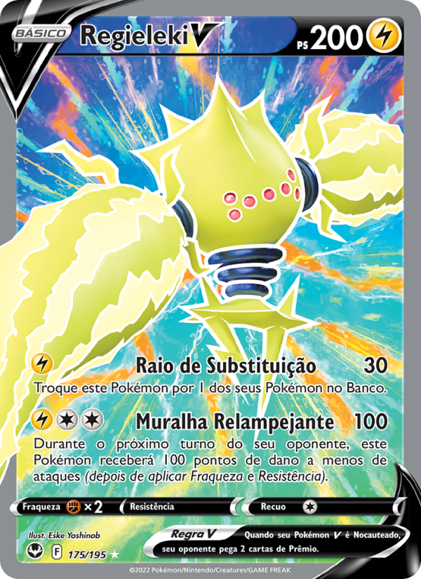 Regieleki V 175 — Tempestade Prateada (Portuguese Pokémon TCG card)