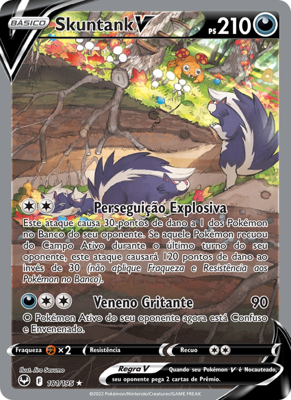 Skuntank V 181 — Silver Tempest (Portuguese Pokémon TCG card)
