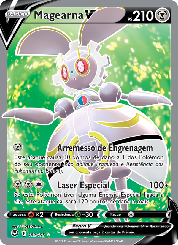 Magearna V 182 — Silver Tempest (Portuguese Pokémon TCG card)