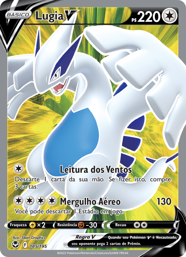 Lugia V 185 — Silver Tempest (Portuguese Pokémon TCG card)