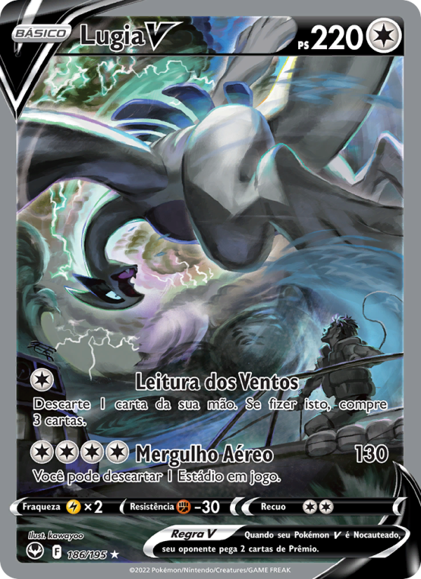 Lugia V 186 — Silver Tempest (Portuguese Pokémon TCG card)