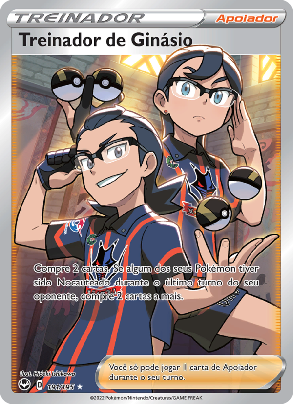 Treinador de Ginásio 191 — Silver Tempest (Portuguese Pokémon TCG card)