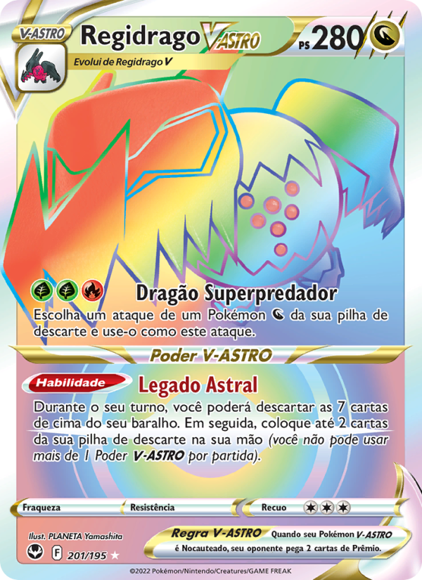 Regidrago V-ASTRO 201 — Tempestade Prateada (Portuguese Pokémon TCG card)