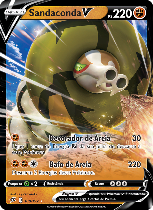 Sandaconda V 108 — Rixa Rebelde (Portuguese Pokémon TCG card)