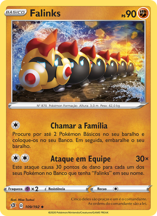 Falinks 109 — Rixa Rebelde (Portuguese Pokémon TCG card)