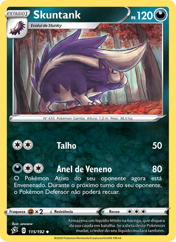 Skuntank 115 — Rixa Rebelde (Portuguese Pokémon TCG card)