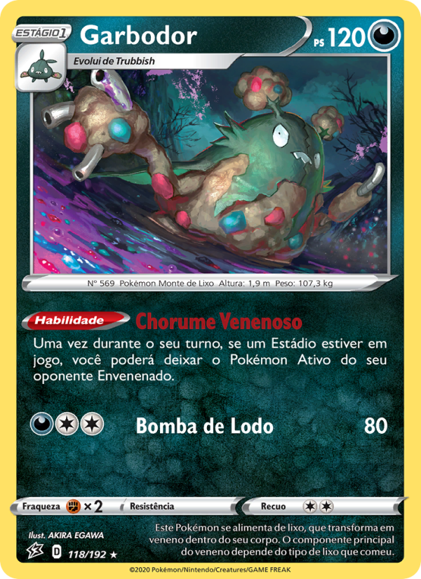 Garbodor 118 — Rixa Rebelde (Portuguese Pokémon TCG card)