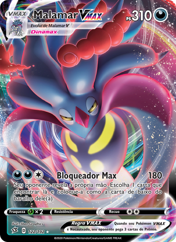 Malamar VMAX 122 — Rixa Rebelde (Portuguese Pokémon TCG card)