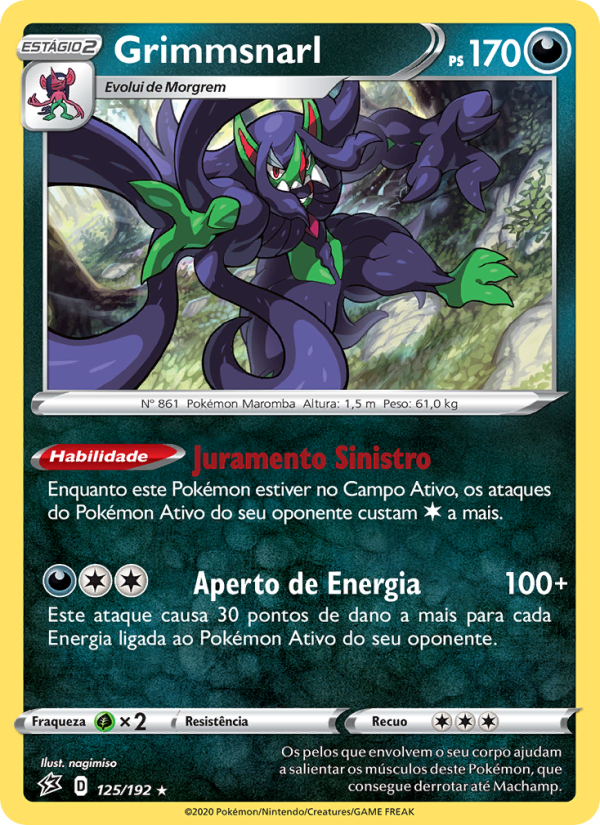 Grimmsnarl 125 — Rixa Rebelde (Portuguese Pokémon TCG card)