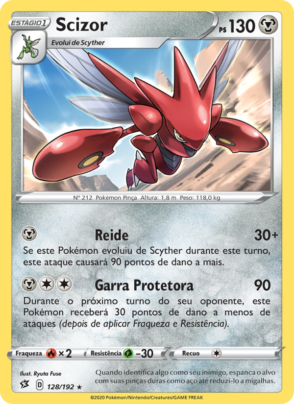 Scizor 128 — Rixa Rebelde (Portuguese Pokémon TCG card)