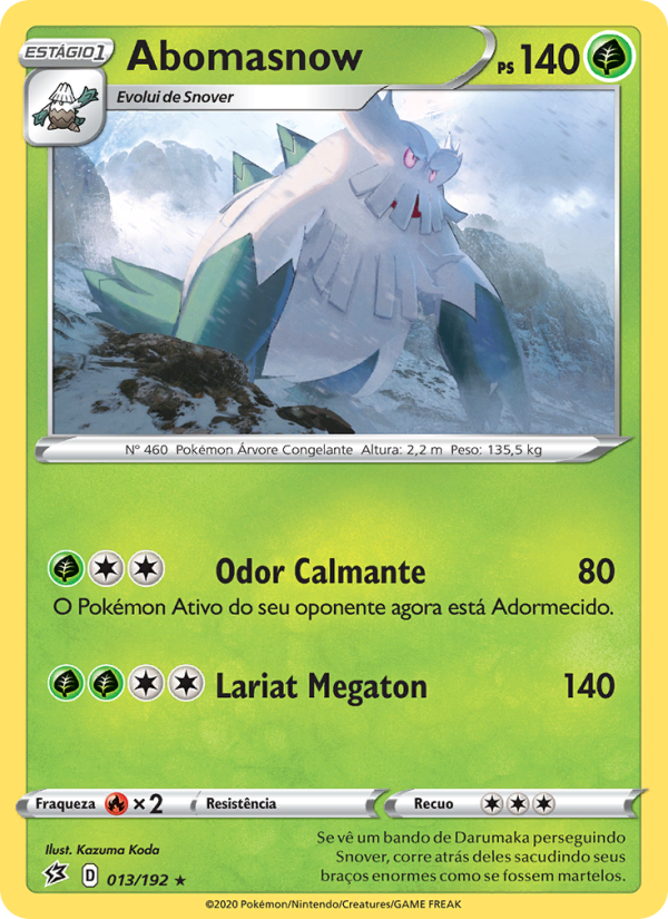 Abomasnow 13 — Rebel Clash (Portuguese Pokémon TCG card)