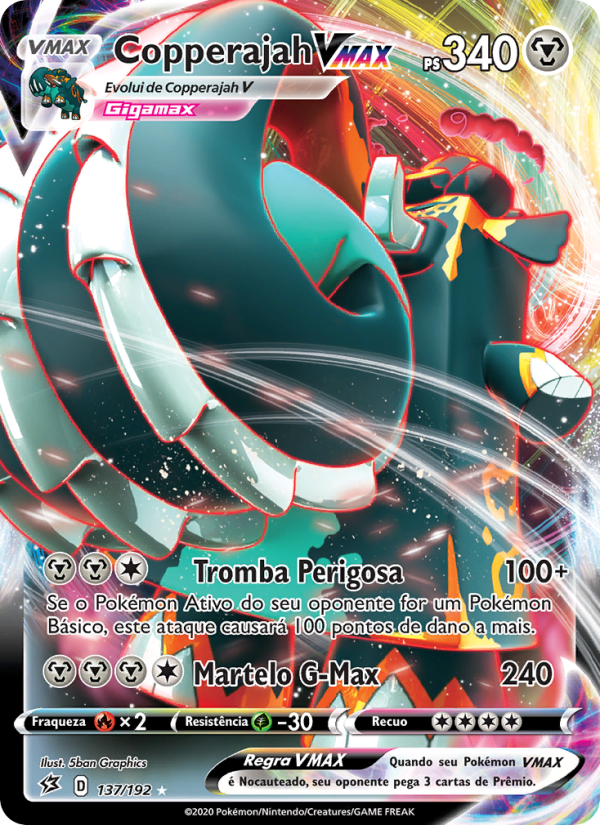 Copperajah VMAX 137 — Rixa Rebelde (Portuguese Pokémon TCG card)
