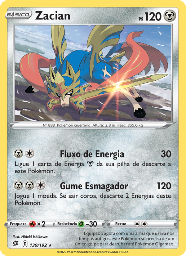 Zacian 139 — Rixa Rebelde (Portuguese Pokémon TCG card)