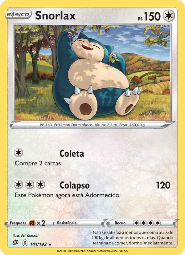 Snorlax 141 — Rixa Rebelde (Portuguese Pokémon TCG card)
