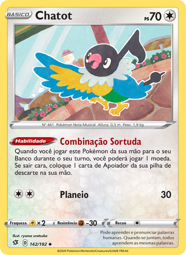 Chatot 142 — Rixa Rebelde (Portuguese Pokémon TCG card)