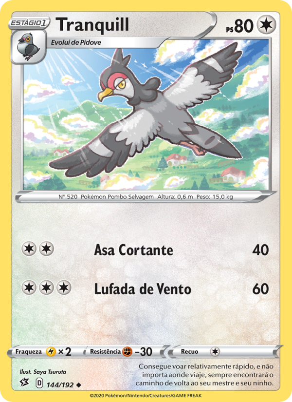 Tranquill 144 — Rixa Rebelde (Portuguese Pokémon TCG card)