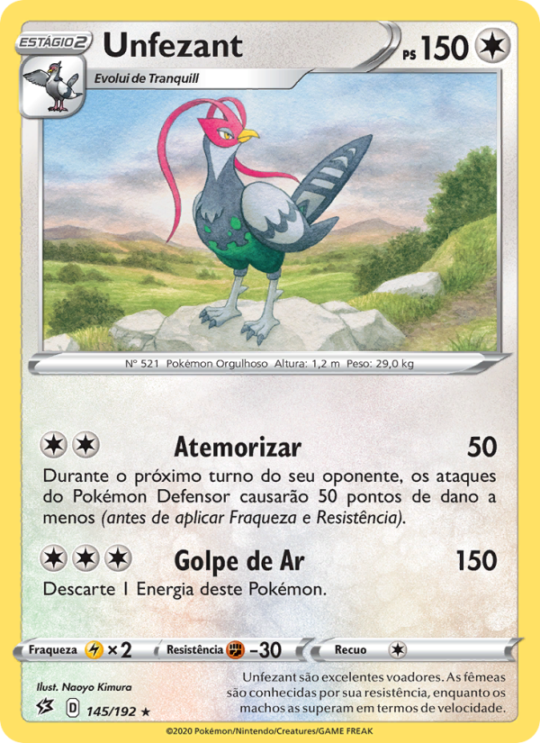 Unfezant 145 — Rixa Rebelde (Portuguese Pokémon TCG card)
