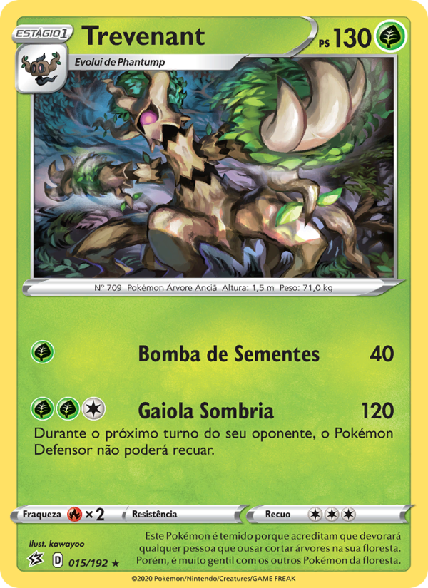 Trevenant 15 — Rebel Clash (Portuguese Pokémon TCG card)