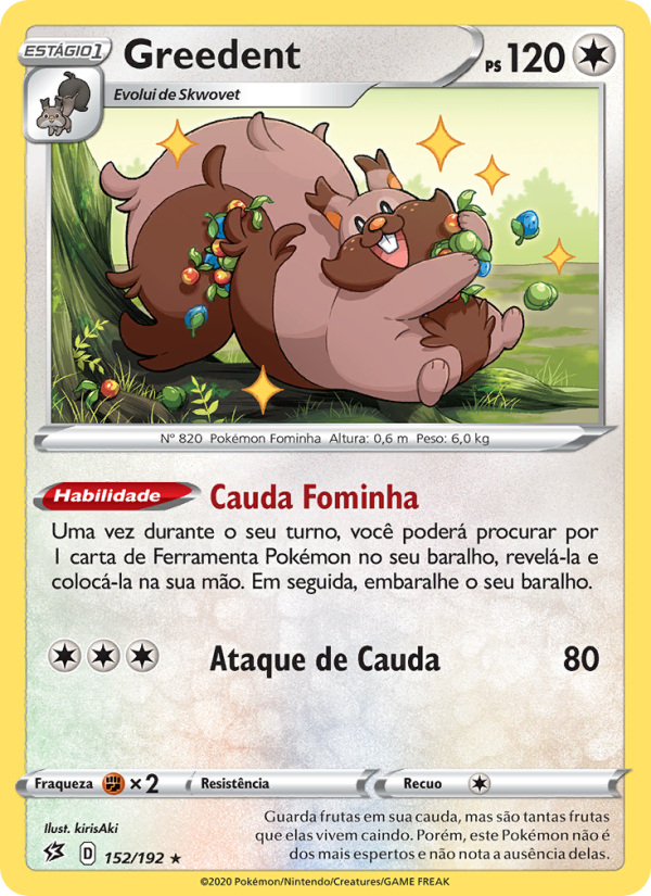 Greedent 152 — Rebel Clash (Portuguese Pokémon TCG card)