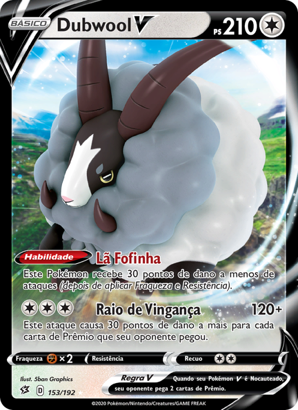 Dubwool V 153 — Rebel Clash (Portuguese Pokémon TCG card)