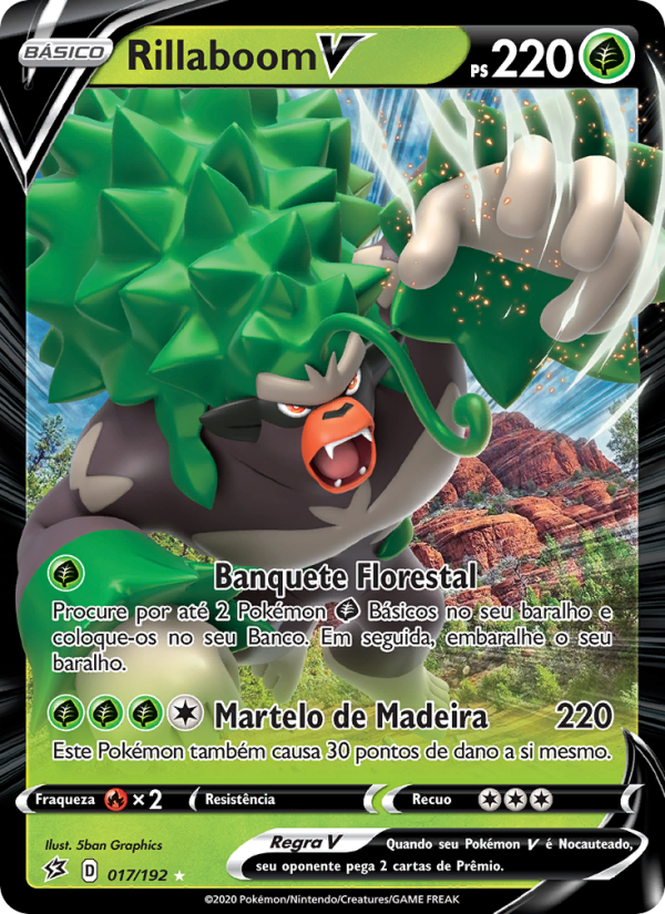 Rillaboom V 17 — Rixa Rebelde (Portuguese Pokémon TCG card)