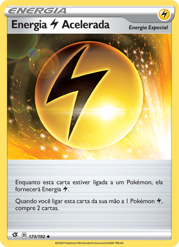 Energia Lightning Acelerada 173 — Rixa Rebelde (Portuguese Pokémon TCG card)