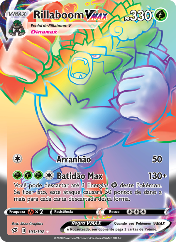 Rillaboom VMAX 193 — Rixa Rebelde (Portuguese Pokémon TCG card)